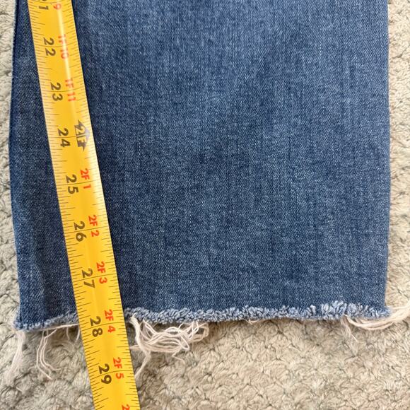 $268 Rag & Bone Harlow Mid-Rise Ankle Raw Hem Straight Jeans Womens 32 Blue - Picture 6 of 7